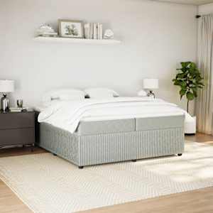 Box spring postel s matrací světle šedá 200x200 cm samet - obrázek 3