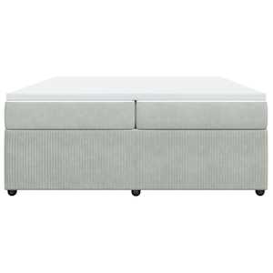 Box spring postel s matrací světle šedá 200x200 cm samet - obrázek 4