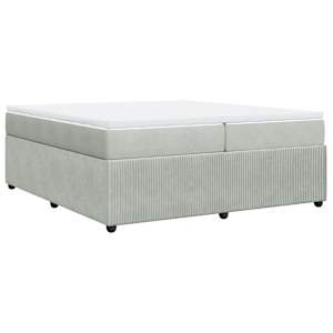 Box spring postel s matrací světle šedá 200x200 cm samet - obrázek 9