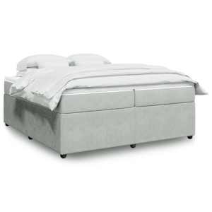 Box spring postel s matrací světle šedá 200x200 cm samet - obrázek 1