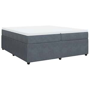 Box spring postel s matrací tmavě šedá 200x200 cm samet - obrázek 2