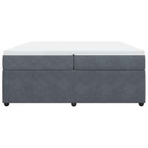 Box spring postel s matrací tmavě šedá 200x200 cm samet - obrázek 4