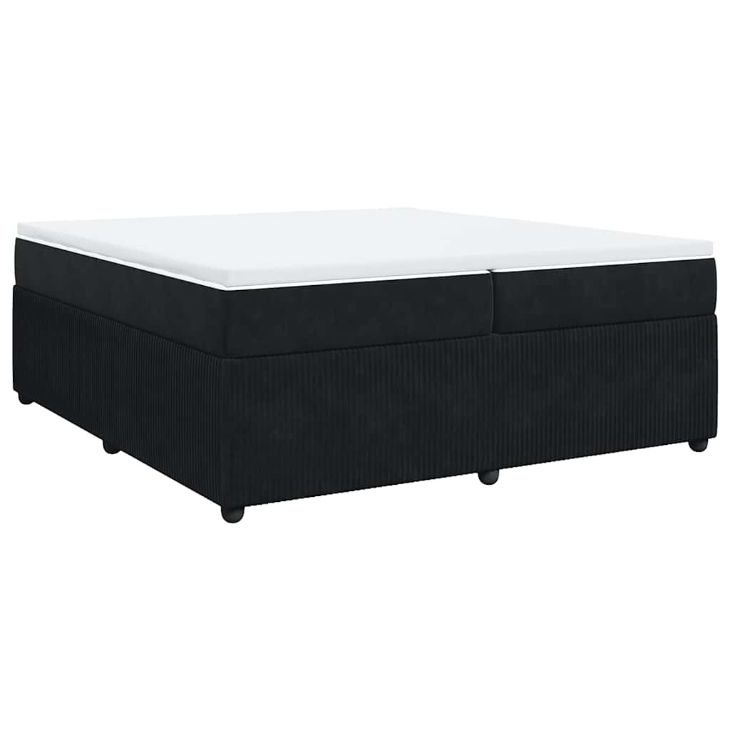 vidaXL Boxspring met matras fluweel zwart 200x200 cm, foto 3