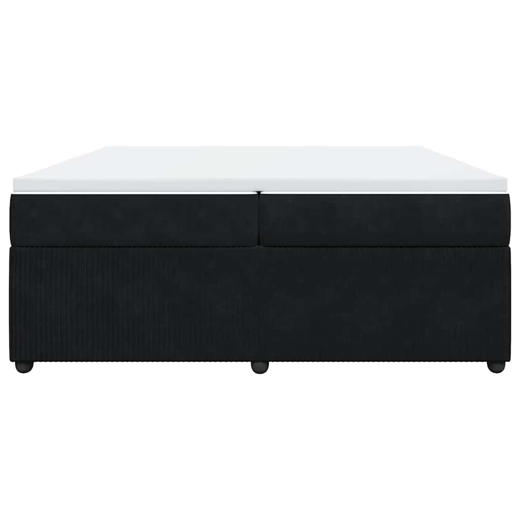 vidaXL Boxspring met matras fluweel zwart 200x200 cm, foto 4