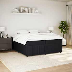 Box spring postel s matrací černá 200x200 cm samet - obrázek 3