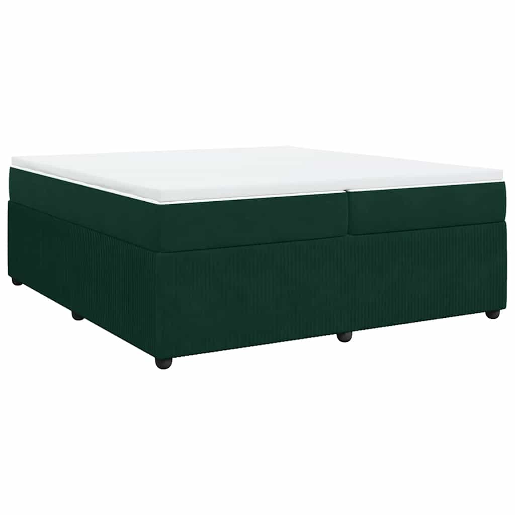 vidaXL Boxspring met matras fluweel donkergroen 200x200 cm groen, foto 3