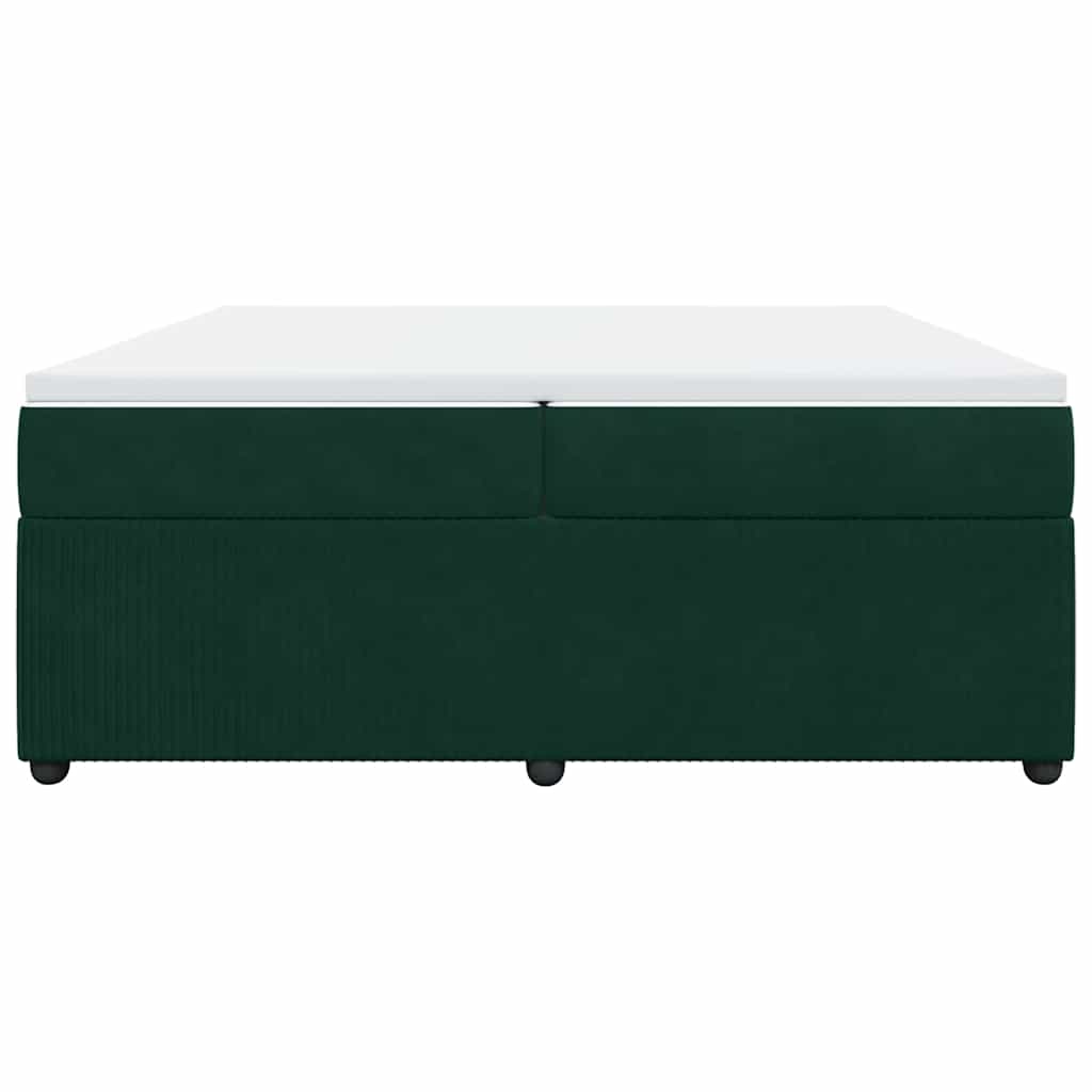 vidaXL Boxspring met matras fluweel donkergroen 200x200 cm groen, foto 4