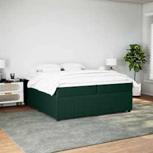 Box spring postel s matrací tmavě zelená 200x200 cm samet - obrázek 3