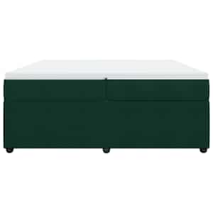 Box spring postel s matrací tmavě zelená 200x200 cm samet - obrázek 4