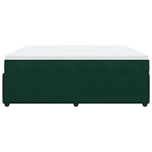 Box spring postel s matrací tmavě zelená 200x200 cm samet - obrázek 8