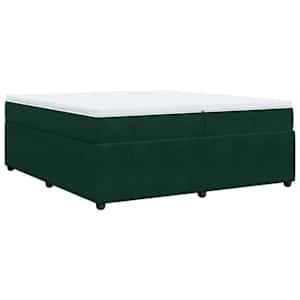 Box spring postel s matrací tmavě zelená 200x200 cm samet - obrázek 9