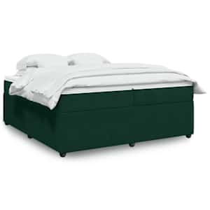 Box spring postel s matrací tmavě zelená 200x200 cm samet - obrázek 1