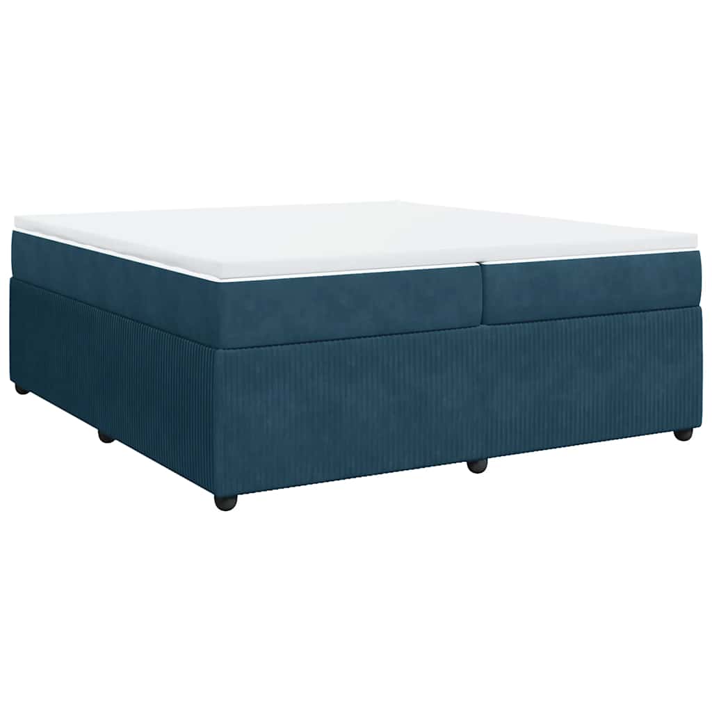vidaXL Boxspring met matras fluweel donkerblauw 200x200 cm blauw, foto 3