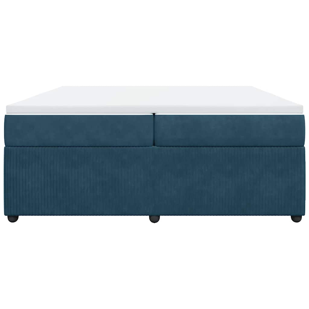 vidaXL Boxspring met matras fluweel donkerblauw 200x200 cm blauw, foto 4