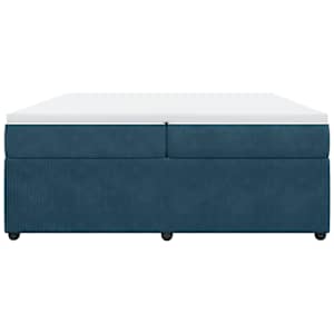 Box spring postel s matrací tmavě modrá 200x200 cm samet - obrázek 4