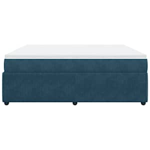Box spring postel s matrací tmavě modrá 200x200 cm samet - obrázek 8