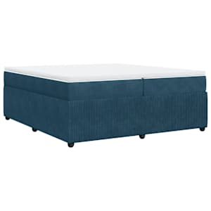 Box spring postel s matrací tmavě modrá 200x200 cm samet - obrázek 9