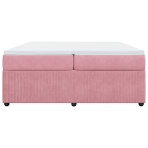 Box spring postel s matrací růžová 200x200 cm samet - obrázek 4