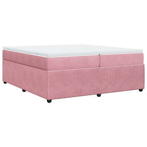 Box spring postel s matrací růžová 200x200 cm samet - obrázek 9