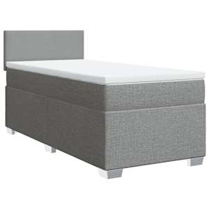Box spring postel s matrací světle šedá 80 x 200 cm textil - obrázek 2