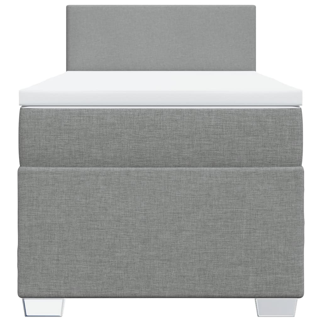 vidaXL Boxspring met matras stof lichtgrijs 80x200 cm grijs, foto 4