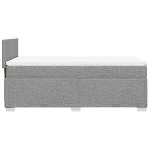 Box spring postel s matrací světle šedá 80 x 200 cm textil - obrázek 5