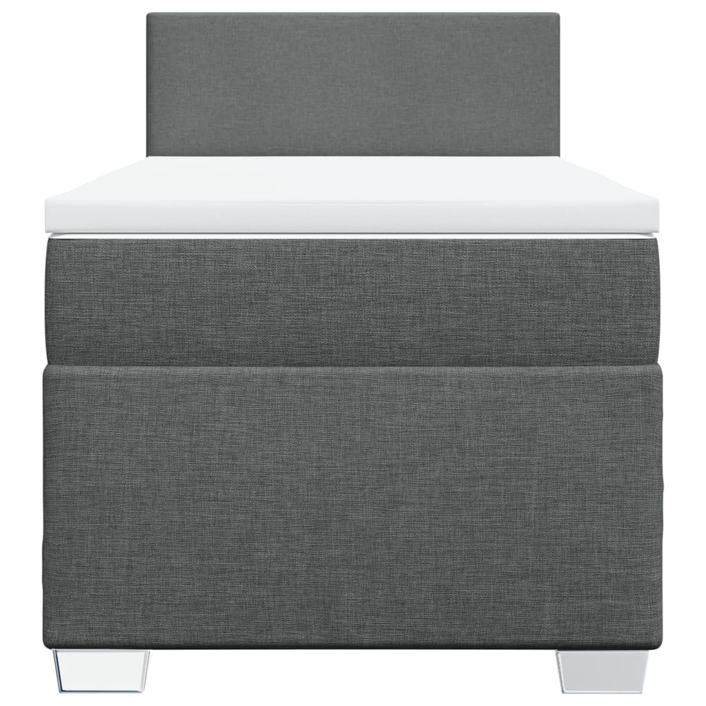 vidaXL Boxspring met matras stof donkergrijs 80x200 cm grijs, foto 4