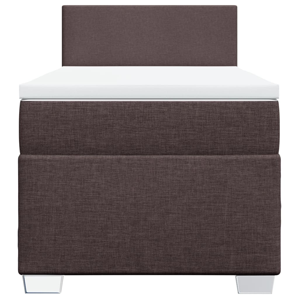 vidaXL Boxspring met matras stof donkerbruin 80x200 cm bruin, foto 4