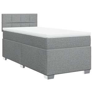 Box spring postel s matrací světle šedá 80 x 200 cm textil - obrázek 2