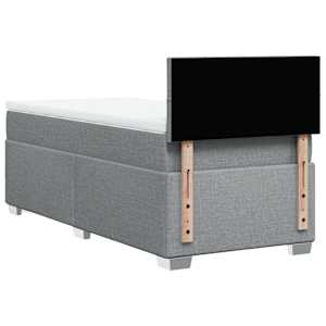 Box spring postel s matrací světle šedá 80 x 200 cm textil - obrázek 6
