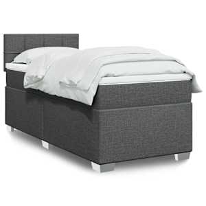 Box spring postel s matrací tmavě šedá 80 x 200 cm textil - obrázek 1