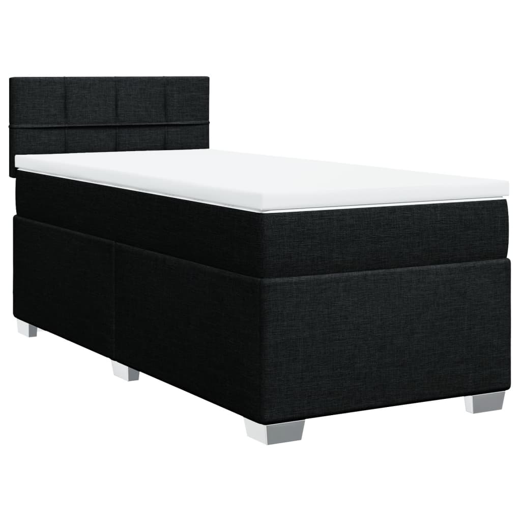 vidaXL Box spring postel s matrací černá 80 x 200 cm textil