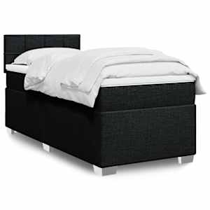 Box spring postel s matrací černá 80 x 200 cm textil - obrázek 1