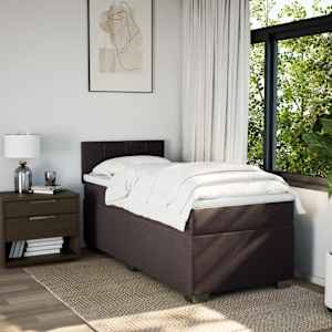 Box spring postel s matrací tmavě hnědá 80x200 cm textil - obrázek 3