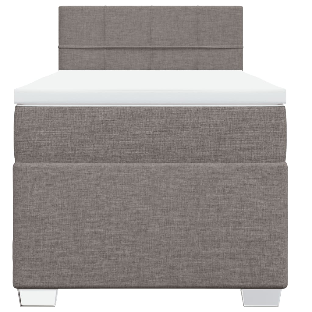vidaXL Boxspring met matras stof taupe 80x200 cm, foto 4