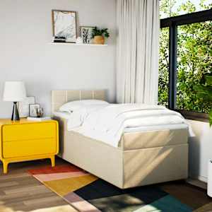 vidaXL &Kappa;&rho;&epsilon;&beta;ά&tau;&iota; Boxspring &mu;&epsilon; &Sigma;&tau;&rho;ώ&mu;&alpha; &Kappa;&rho;&epsilon;&mu; 80 x 200 &epsilon;&kappa;. &Upsilon;&phi;&alpha;&sigma;&mu;ά&tau;&iota;&nu;&omicron;