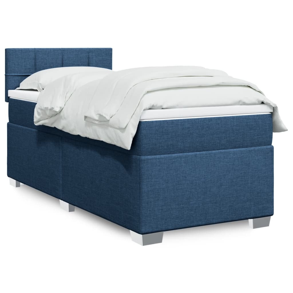 Boxspringbett mit Matratze Blau 80×200 cm Stoff