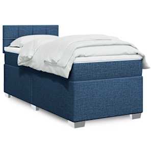 Box spring postel s matrací modrá 80x200 cm textil - obrázek 1