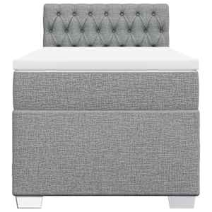 Box spring postel s matrací světle šedá 80 x 200 cm textil - obrázek 4