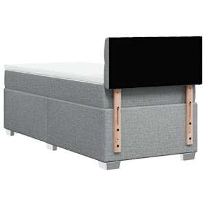 Box spring postel s matrací světle šedá 80 x 200 cm textil - obrázek 6