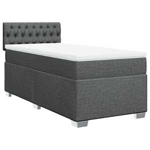 Box spring postel s matrací tmavě šedá 80 x 200 cm textil - obrázek 2