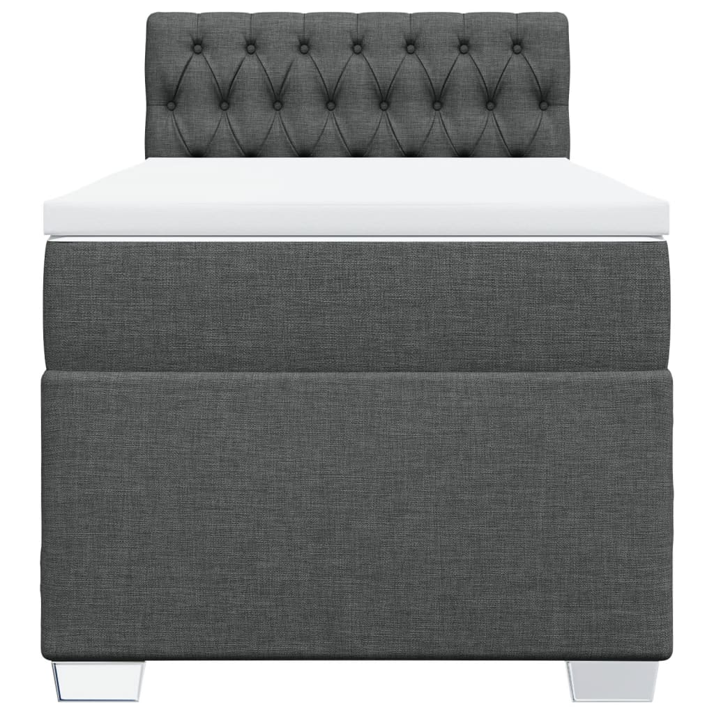 vidaXL Boxspring met matras stof donkergrijs 80x200 cm grijs, foto 4