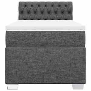 Box spring postel s matrací tmavě šedá 80 x 200 cm textil - obrázek 4