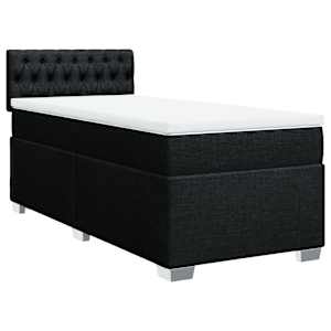 Box spring postel s matrací černá 80 x 200 cm textil - obrázek 2