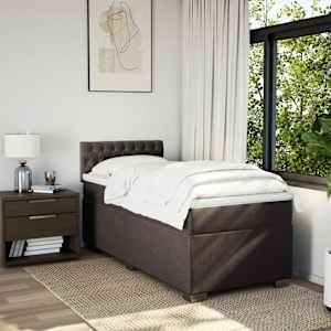 Box spring postel s matrací tmavě hnědá 80x200 cm textil - obrázek 3