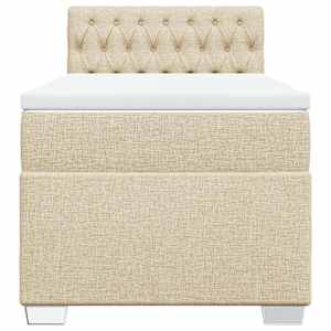 Box spring postel s matrací krémová 80 x 200 cm textil - obrázek 4