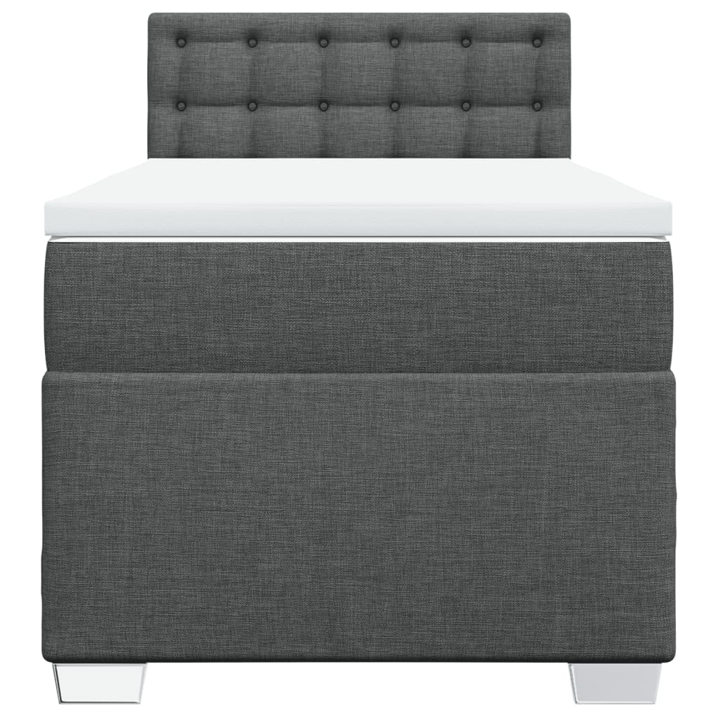 vidaXL Boxspring met matras stof donkergrijs 80x200 cm grijs, foto 4