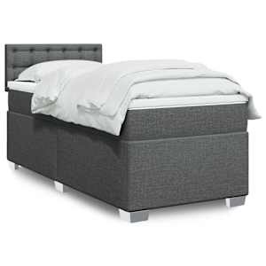 Box spring postel s matrací tmavě šedá 80 x 200 cm textil - obrázek 1