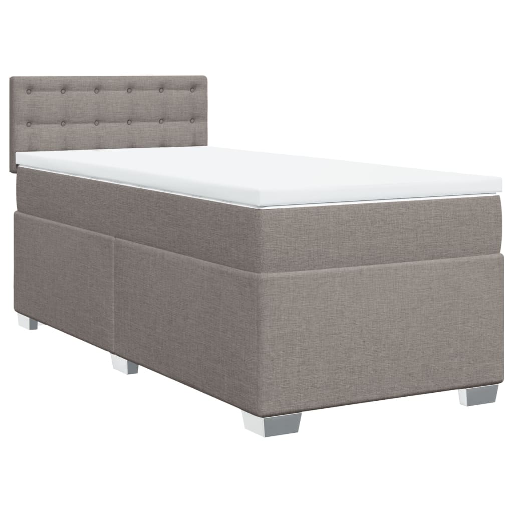 vidaXL Boxspring met matras stof taupe 80x200 cm, foto 3