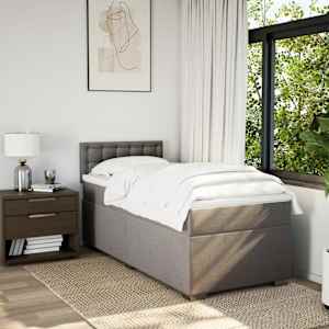 Box spring postel s matrací taupe 80x200 cm textil - obrázek 3